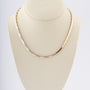 Wit/geel gouden schakel collier met briljanten