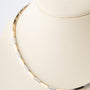 Wit/geel gouden schakel collier met briljanten