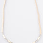 Wit/geel gouden schakel collier met briljanten