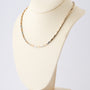 Wit/geel gouden schakel collier met briljanten