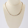 Wit/geel gouden schakel collier met briljanten