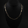 Witgouden/geelgouden schakel collier