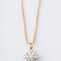 White gold/yellow gold pendant with brilliant-cut diamonds on a yellow gold Venetian necklace