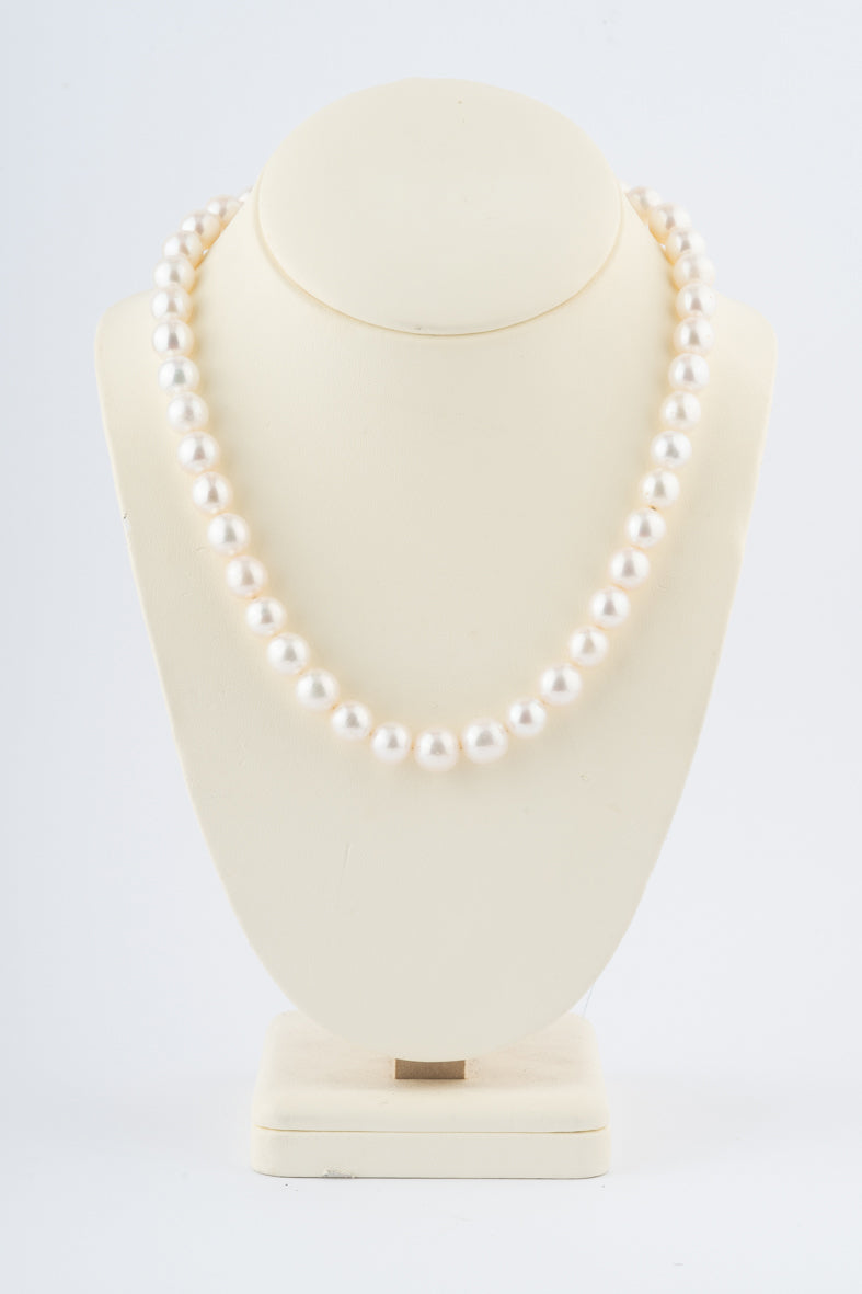 Cultivé parel collier aan geelgouden sluiting
