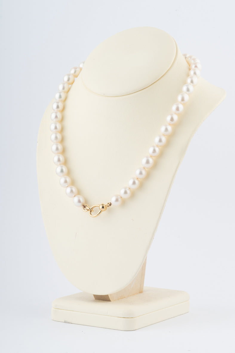Cultivé parel collier aan geelgouden sluiting