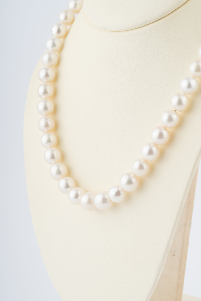 Cultivé parel collier aan geelgouden sluiting