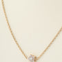 Geelgouden collier met entourage hanger met briljanten