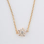Geelgouden collier met entourage hanger met briljanten