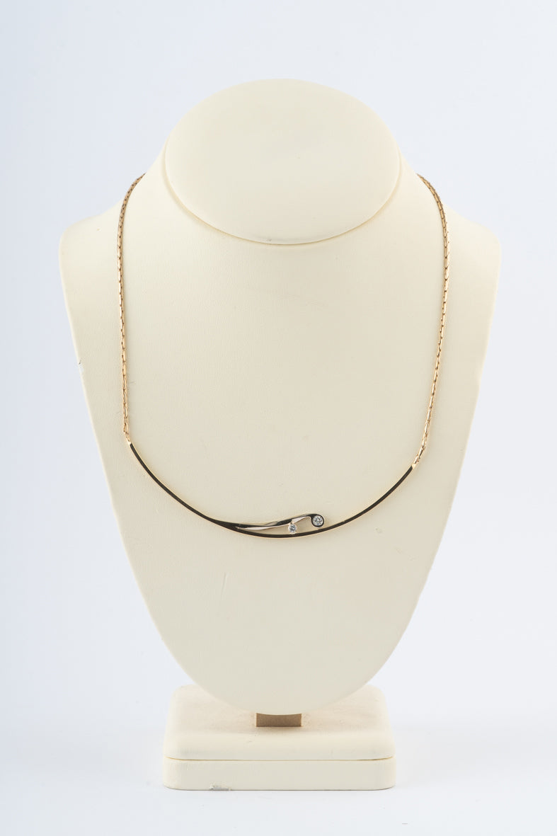 Geelgouden collier met briljanten