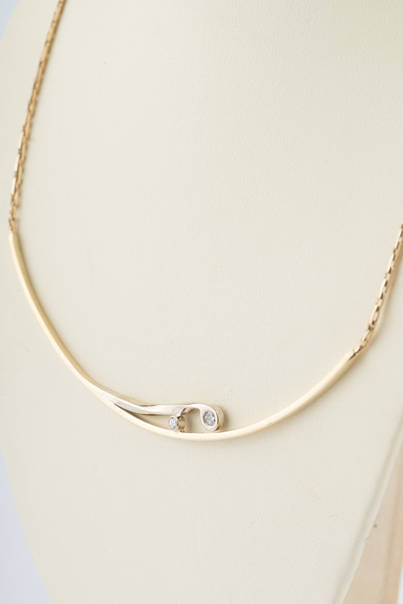 Geelgouden collier met briljanten