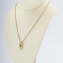 Geelgouden hanger met briljanten aan geelgouden slangencollier