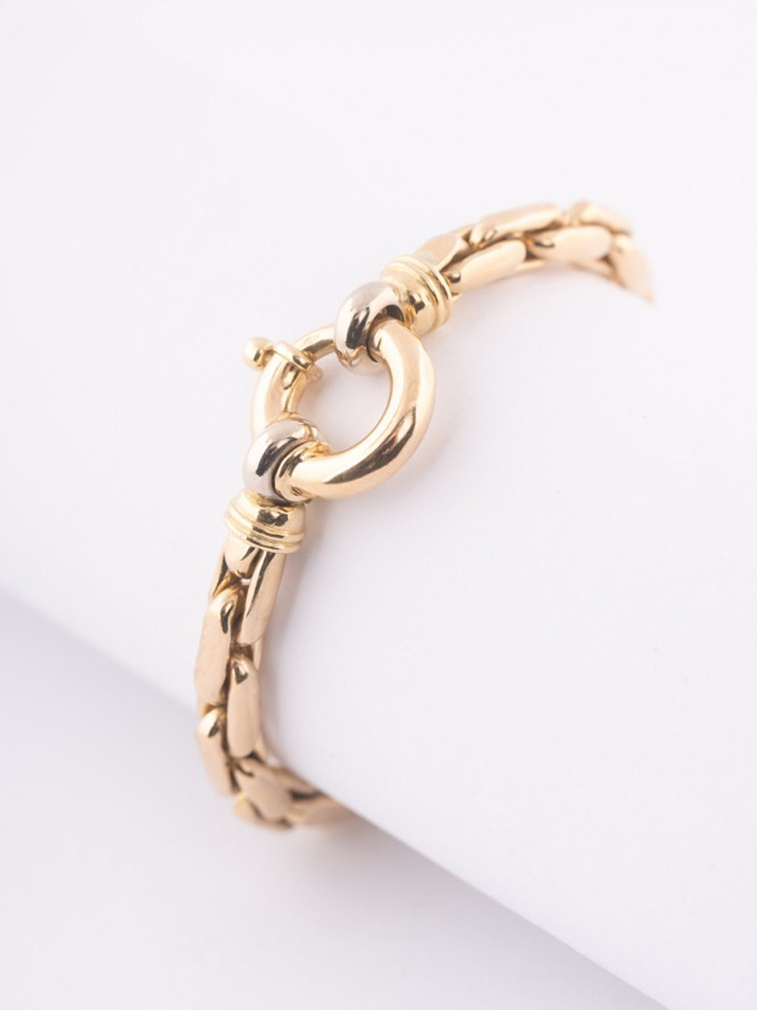 White/yellow gold matte bangle
