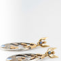 Geel gouden oor hangers met zilver en saffieren