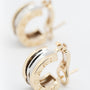 Wit/geel goulden BVLGARI oor ringen/creolen