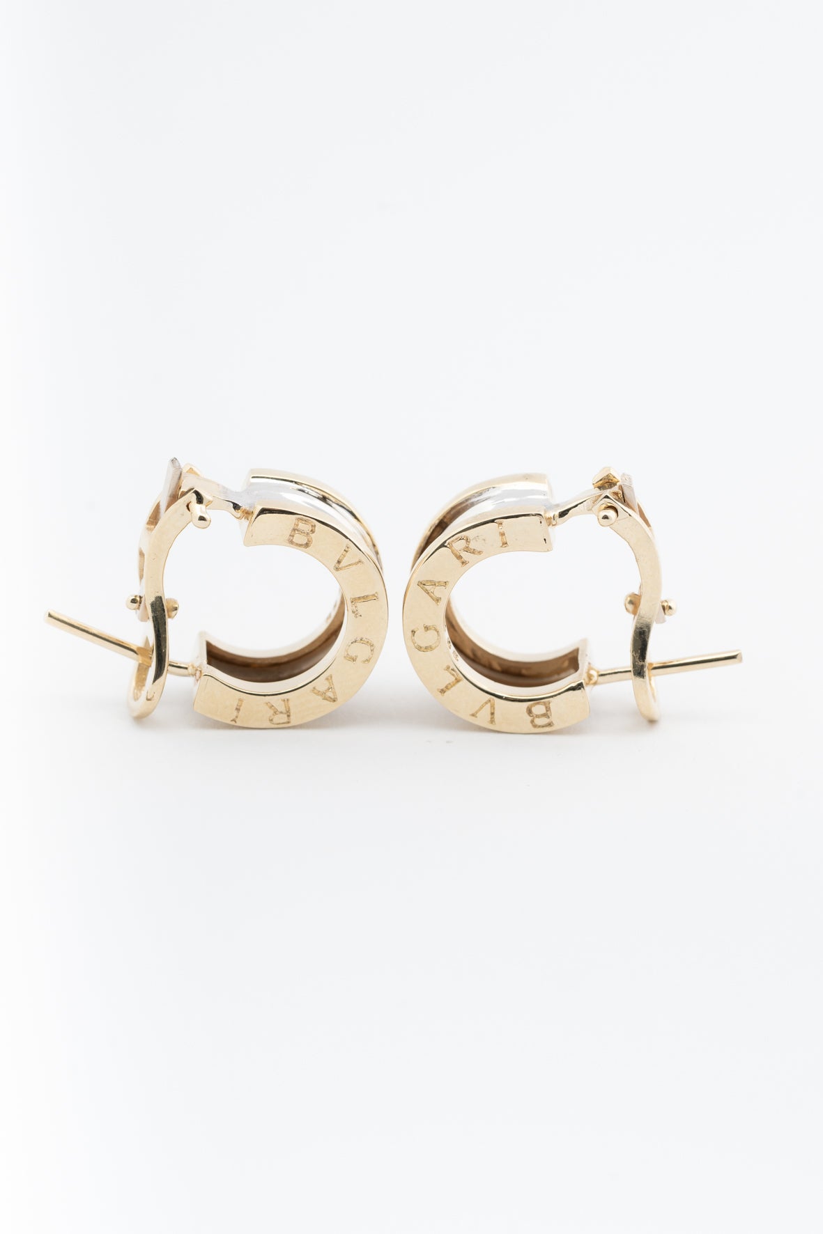 Wit/geel goulden BVLGARI oor ringen/creolen