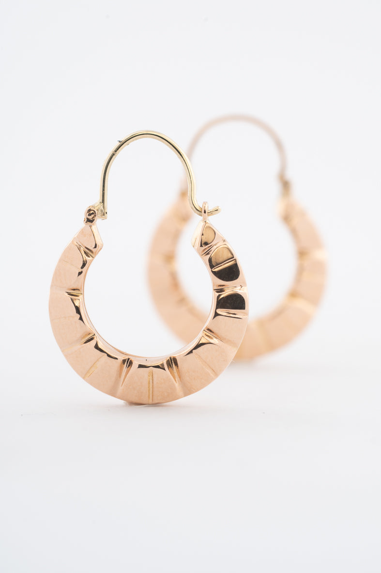 Roségouden oorhangers/ringen