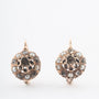Antieke geelgouden entourage oorhangers met diamanten en parels