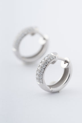 Wit gouden oor ringen/creolen met briljanten