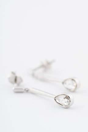 Witgouden oorhangers met diamant