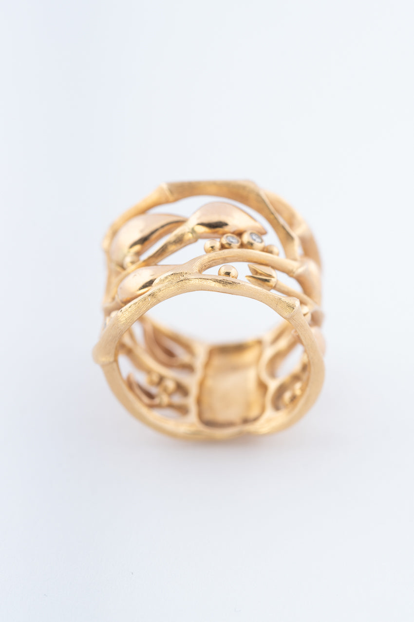 Geel gouden ring met briljanten "Forest" door Ole Lynggaard
