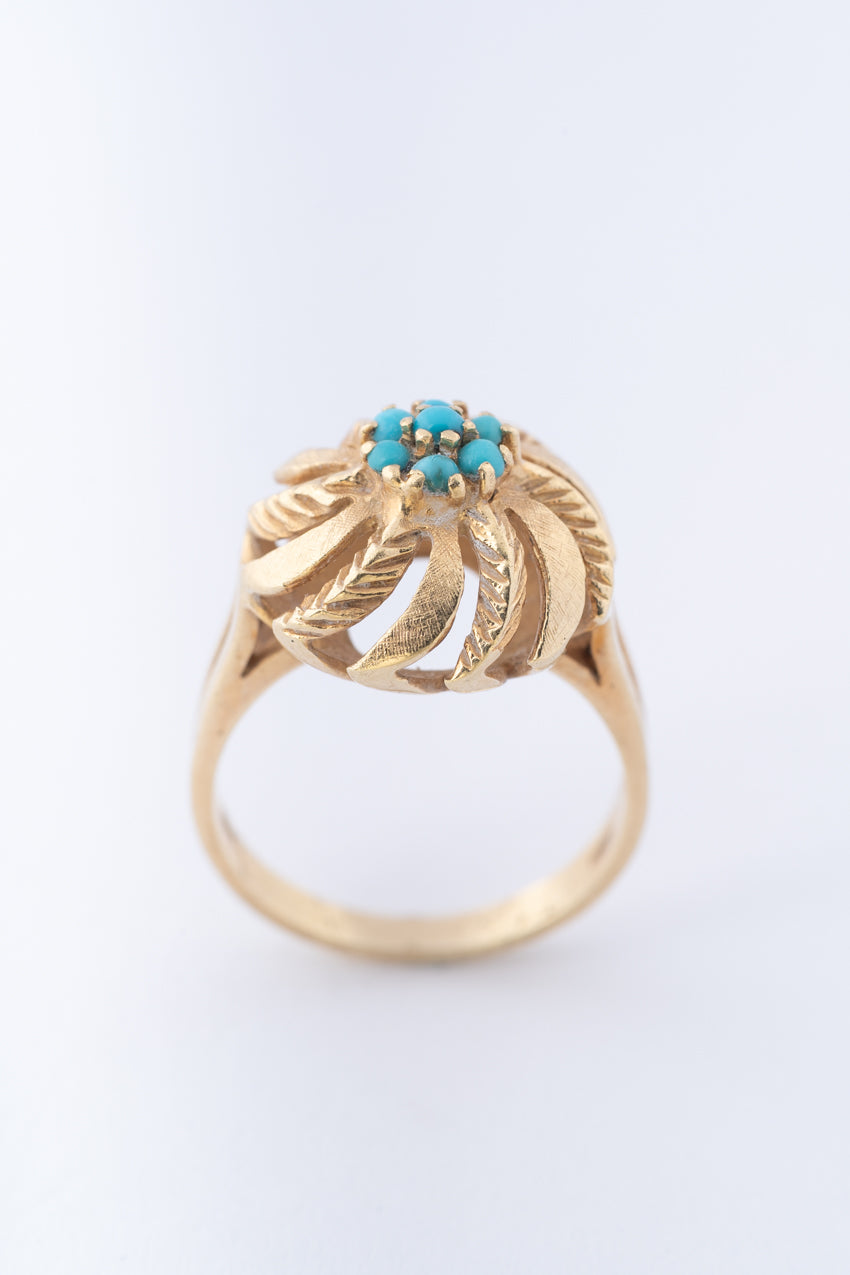 Gouden ring met turkooisen