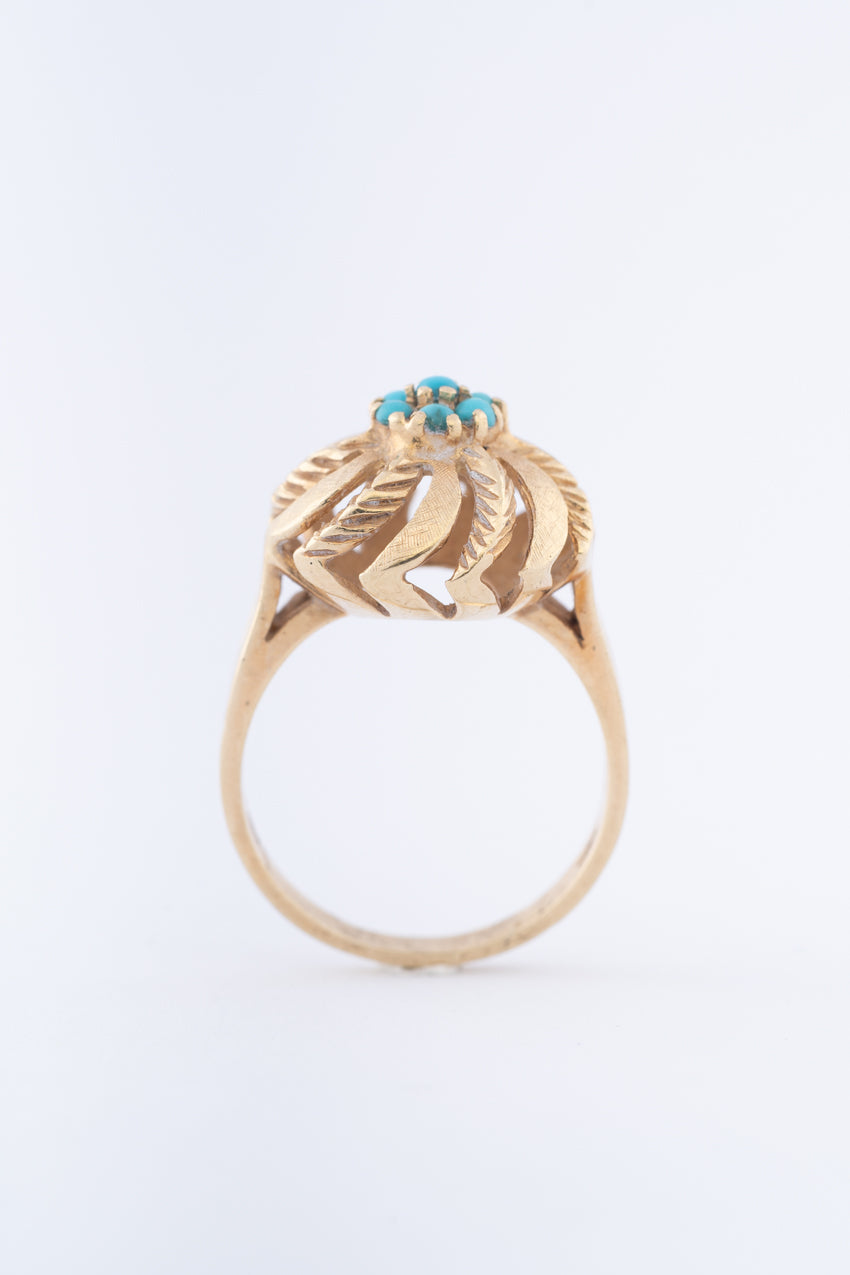 Gouden ring met turkooisen