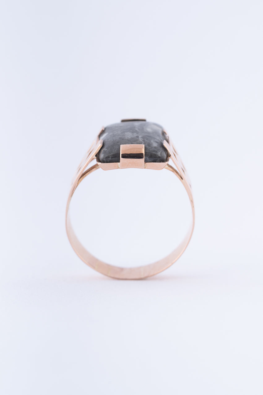 Oude gouden heren ring met jaspis