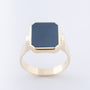 Gouden heren ring met blauwe lagensteen