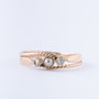 Antieke gouden ring met parel en roos geslepen diamanten