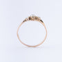 Antieke gouden ring met parel en roos geslepen diamanten
