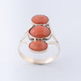 Antieke ring met 3 bloedkoralen