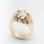 Geel gouden massieve ring met briljant 2.1 ct.