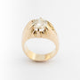 Geel gouden massieve ring met briljant 2.1 ct.