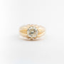 Geel gouden massieve ring met briljant 2.1 ct.