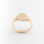 Geel gouden plaat ring met gravering