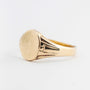 Geel gouden plaat ring met gravering
