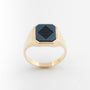 Yellow gold monogram ring