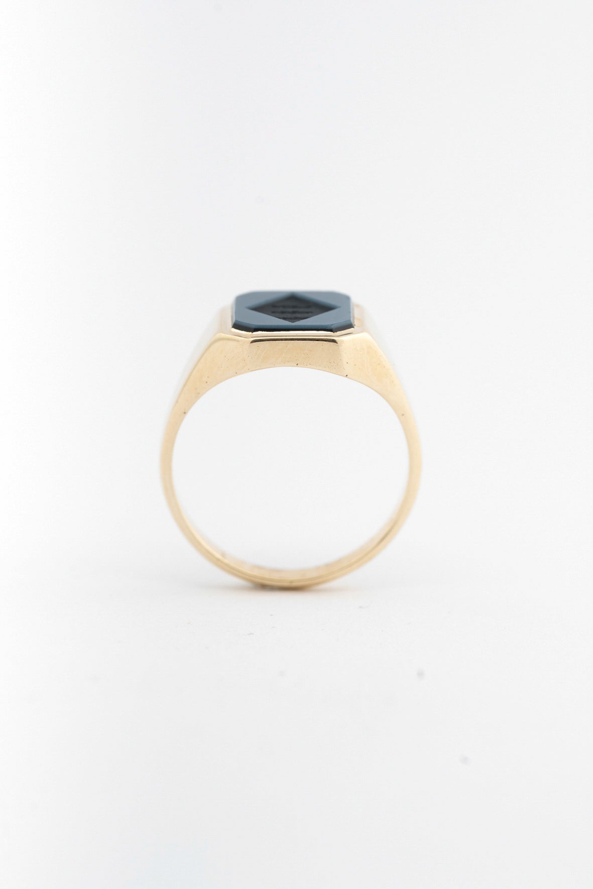 Yellow gold monogram ring