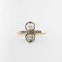 Antique yellow gold ring with pearl, brilliant and diamonds