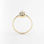 Antique yellow gold ring with pearl, brilliant and diamonds