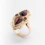 Yellow gold ring with garnets