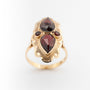 Yellow gold ring with garnets