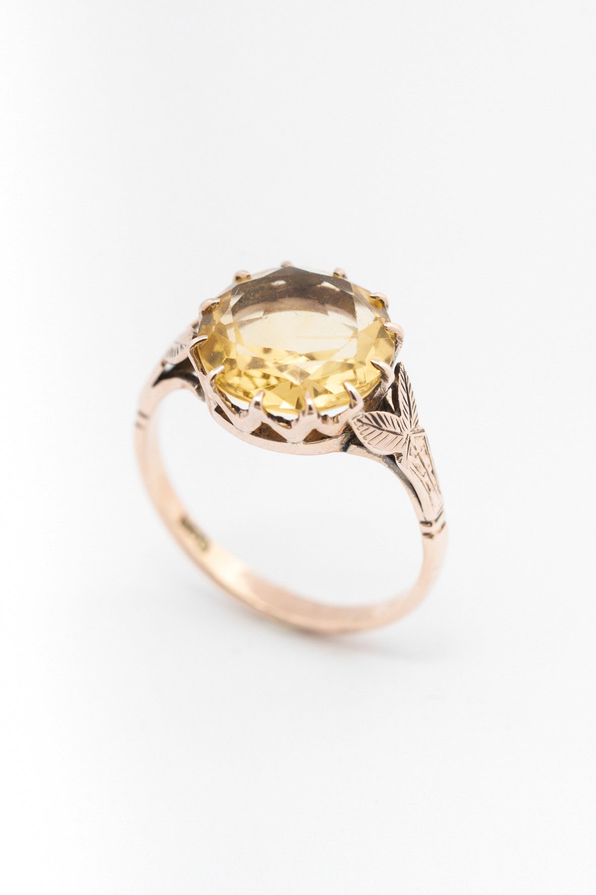 9 krt. geel gouden ring met citrien (BWG)