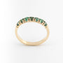 Geel gouden rij ring met smaragden