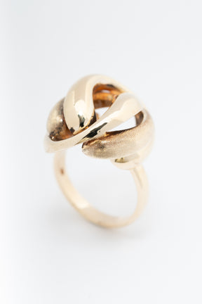 Geel gouden knoop ring
