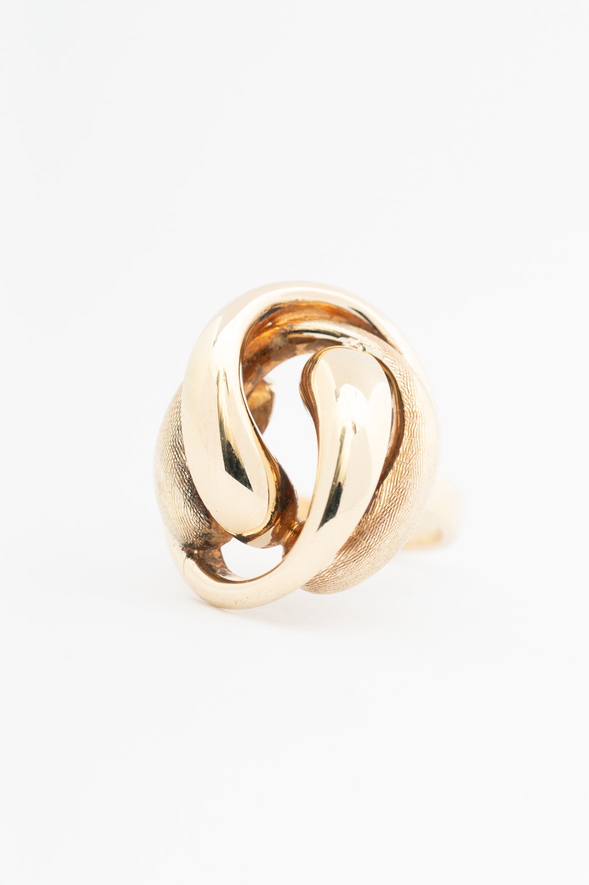 Geel gouden knoop ring