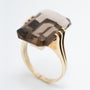 Geel gouden ring met rook kwarts