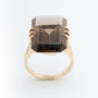 Geel gouden ring met rook kwarts