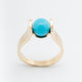 Yellow gold ring with turquoise