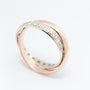 Bi-color gold ring, the white gold part being an eternity ring with diamonds (rose gold white gold)